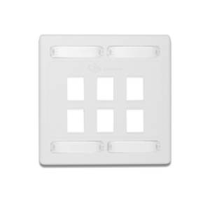 Placa de Pared Doble Modular 10G MAX de 6 Salidas, Color Blanco
