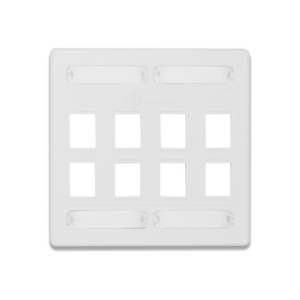 Placa de Pared Doble Modular 10G MAX de 8 Salidas, Color Blanco