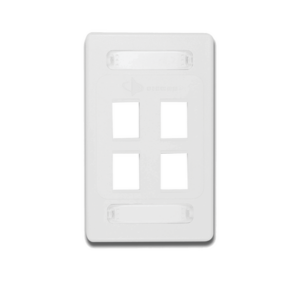 Placa de Pared Modular 10G MAX de 4 Salidas, Color Blanco, Versión Bulk (Sin Empaque Individual)