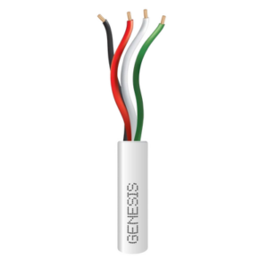 Bobina de 305 Metros (1000 Pies) / Cable de Cobre / 4 x 22 AWG / Riser / Color Blanco / Para Aplicaciones de Alarmas de Intrusión y Automatización