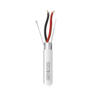 Bobina de 305 Metros (1000 Pies) de Cable 2 x 22 AWG BLINDADO / RISER / Color Blanco / Para Aplicaciones de Audio, Seguridad y Control