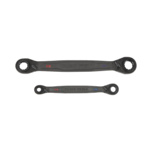 Juego de 2 llaves Estriadas de Matraca 4 en 1 con 8 Medidas Inglesas 1/2-5/8″, 3/4-9/16″, 1/4-3/8″, 7/16-5/16″