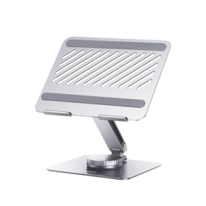Soporte Giratorio de Aluminio para Laptop | Giratorio 360° | Función de Bloqueo | Soporta Laptops de 10 a 17.3”| Capacidad de Carga 5Kg | Excelente Estabilidad | Diseño Ergonómico | Altura y Angulo Ajustable | Plegable y Port&amp