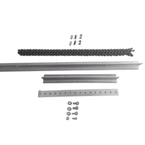 Extensión de Riel Tipo T para Portones / 1 Metro / Cadena de Alta Resistencia 2 mts / Conector Modular para Múltiples Secciones / Compatible con ACCESSRAILT3 / Bracket y Tornillería Incluidos