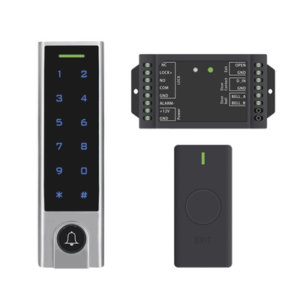 Mini Controlador de Acceso con Teclado Inalámbrico / Cuenta con Botón de Salida Inalámbrico / Soporta Tarjeta y Contraseña / Cuenta con Botón de Timbre