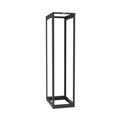 Rack de Cuatro Postes Estándar de 19″, Rieles Roscados #12-24, Profundidad Ajustable de 23 a 42 in, 45 Unidades de Rack, Color Negro