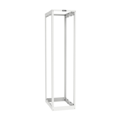 Rack de Cuatro Postes Estándar de 19″, Rieles Roscados #12-24, Profundidad Ajustable de 23 a 42 in, 45 Unidades de Rack, Color Blanco