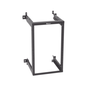 Rack PanZone® de Montaje en Pared, de 19in, Profundidad Ajustable, Rieles Numerados y Roscados #12-24, 18 UR, Color Negro