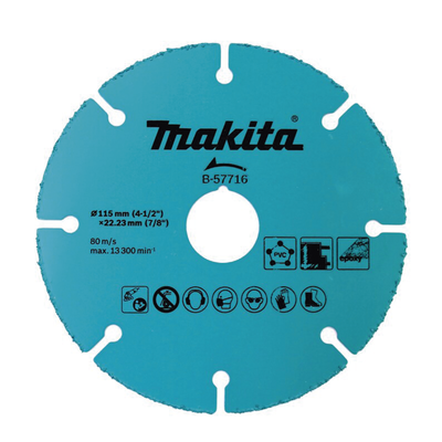 Disco de carburo de tugsteno 4 1/2″ multi-material para esmeriladora, Ideal para Yeso y Epóxicos.