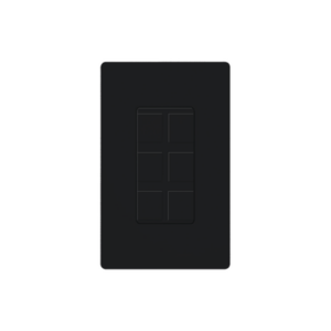 Placa de 6 puertos color negro