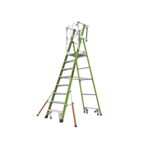 Escalera Fija de 8′ (2.4m) de Fibra de Vidrio con Jaula y Peldaños de Aluminio. (SKU:19708-146).