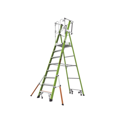 Escalera Fija de 8′ (2.4m) de Fibra de Vidrio con Jaula y Peldaños de Aluminio. (SKU:19708-146).