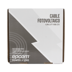 Cable Fotovoltaico Negro / Cobre Estañado / 6 mm² (10 AWG) / 2000V / Rollo de 25 m / / UL 4703 y TUV