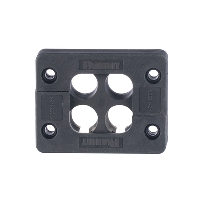 Pasacables de 4 Orificios de Marco Rectangular de 1.81″ X 1.42″, IP54, para Cables Terminados, color Negro