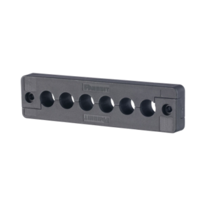 Pasacables de 6 Orificios en Línea 4.41″ X 0.67″ IP65, para Cables Terminados, Color Negro