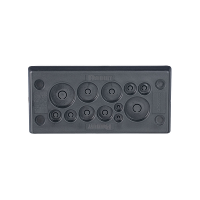 Pasacables Rectangular de Membrana, IP66, 3.39″ x 1.42″, 12 orificios, para Cables no Terminados. Color Negro