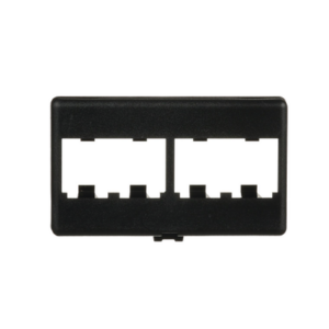 Placa de Mobiliario Modular Estándar, Salidas Para 4 Puertos Mini-Com, Color Negro