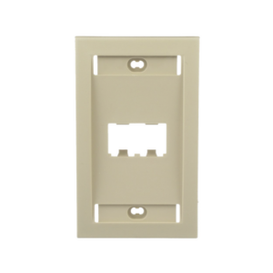 Placa de Pared Vertical Ejecutiva, Salida Para 2 Puertos Mini-Com, Con Espacios Para Etiquetas, Color Marfil