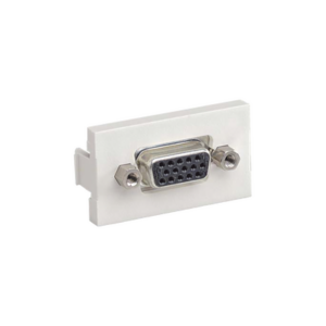 Inserto Plano de 1/3, Con Acoplador VGA Hembra-Hembra de 15 Pines, Color Blanco Mate
