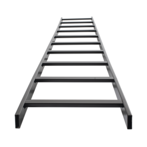 Escalera Tubular de 1.5″ de Peralte y 12″ de Ancho y 3.05 Metros de Largo, Pintura Epóxica Color Negro, Ideal Para Utilizarse en Centros de Datos o Cuartos de Telecomunicacionesl, incluye Coples y Tornillería