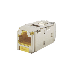 Conector Jack RJ45 Blindado, Estilo TG, Mini-Com, Categoría 6A, de 8 Posiciones y 8 Cables, Color Amarillo