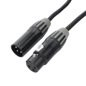 Cable XLR | 3 polos | Conector Hembra-Macho | Serie M | Carcasa Negra | Contactos Dorados | Ideal para Microfonía | Longitud 5m