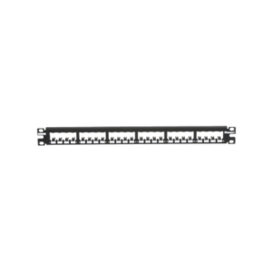 Panel de Parcheo Modular Mini-Com (Sin Conectores), Plano, Totalmente Blindado, de 24 Puertos, 1UR