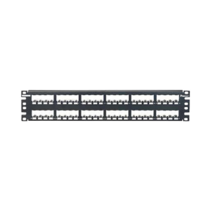 Panel de Parcheo Modular Mini-Com (Sin Conectores), Plano, Totalmente Blindado, de 48 Puertos, 2UR