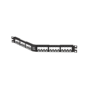 Panel de Parcheo Modular Mini-Com (Sin Conectores), Angulado, Totalmente Blindado, de 24 Puertos, 1UR