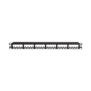 Panel de Parcheo Modular Mini-Com (Sin Conectores), Plano de Instalación al Ras, Sin Blindaje, de 24 Puertos, 1UR