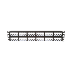 Panel de Parcheo Modular Mini-Com (Sin Conectores), Plano de Instalación al Ras, Sin Blindaje, de 48 Puertos, 2UR