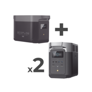 Kit de Estación de Energía Portátil 2048Wh + 2 Baterías Externas 2048Wh (6144Wh Totales)