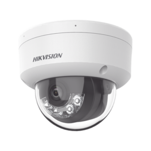 [Dual Light] Domo IP 2 Megapixel / Lente 2.8 mm / 30 mts IR + Luz Blanca / Micrófono Integrado / Antivandálico IK08 / ACUSENSE Lite / Exterior IP67 / H.265+/H.264+ / PoE / ONVIF (Profile S/T)