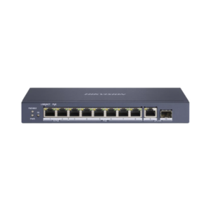 Switch PoE+ / No Administrable / 7 Puertos 1000 Mbps 802.3 af/at (30 W) / 2 Puertos 1000 Mbps Hi-PoE (90 W) / 1 Puertos 1000 Mbps Uplink / 1 Puerto SFP / Modo Extendido hasta 300 Metros / 110 Watts