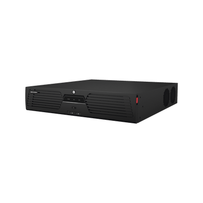 [Doble Poder de Decodificación] NVR 32 Megapixel (8K) / 32 Canales IP / AcuSense / ANPR / Conteo de Personas / Heat Map / 8 Bahías de Disco Duro / 2 Tarjetas de Red / Soporta RAID con Hot Swap / 2 HDMI en 8K / Soporta POS / Alarmas I/O / ACU