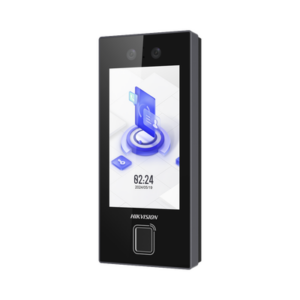 Terminal Facial Min Moe con LECTOR DE HUELLAS y Tarjetas PROX EM / 3000 Rostros / 3000 Huellas / Pantalla 4.5″ / Administrable en la Nube con HikConnect Teams / Exterior IP65 / PoE / WiFi / HIK-IA / SIP Estandar