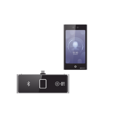 Terminal Facial Min Moe WiFi con pantalla de 7″ y Lector de Huellas, Códigos QR y Bluetooth / Exterior IP65 / 10,000 rostros y 50,000 tarjetas / Soporta módulo lector de Huella, QR y Bluetooth / HIK-IA