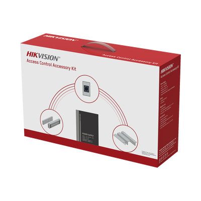Kit HIKVISION para para Control de Acceso / Fuente 12 Vcd 2 A + Botón de Salida + Chapa Magnética 600 Lbs / Para Instalación de Control de Acceso Autónomo (Facial Min Moe, Teclados, Lectores de Huella, Etc…)