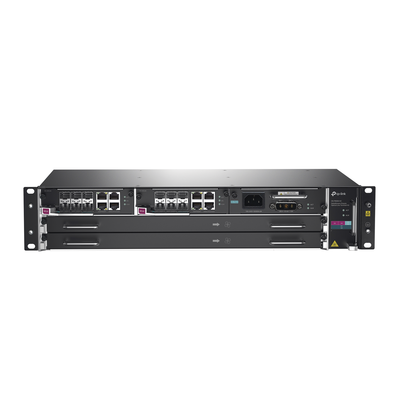 DeltaStream – OLT Módular GPON / Conexión de hasta 4,096 ONUs / 2 Tarjetas Main / Puertos Gigabit RJ45 Uplink / 4 Puertos SFP+ Uplink / Fuente Redundante AC- DC (incluida) / Administración desde la nube (DPMS)