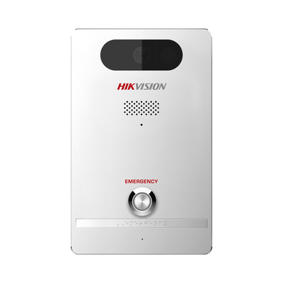 Estación de Alarma de Pánico / Cámara de 4 Megapixel / Micrófono Integrado / Exterior IP65 / Protección IK10 / PoE / 10 mts IR / Entradas y Salidas de Alarma