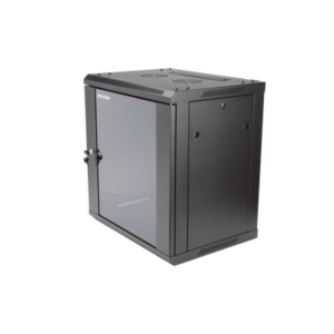 Gabinete para Montaje en Pared – Piso / Puerta de Cristal Templado / Cuerpo Fijo / 12 Unidades de Rack / 19″ / Fabricado en Acero