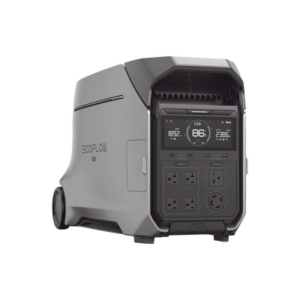 Estación de Energía Portátil DELTA PRO3 / 4096Wh Litio LFP / 5 AC 4000W (8000W Pico) / 2 USB-C 100W / Capacidad para Aumentar Respaldo / Cargador de Coche 10A a 12.6V / Conectividad WiFi y Bluetooth (App) / Carga Solar 2600W Max. (2 P