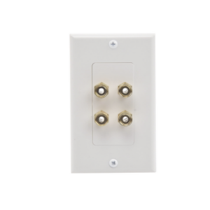 Placa de Pared | Postes de Unión Tipo Banana | Conexión para 2 Altavoces | Fácil Instalación | Conectores Chapados en Oro