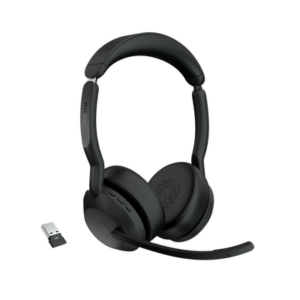 Jabra Evolve2 55, Auricular stereo versión MS, dongle USB-A con cancelación de ruido (25599-999-999)