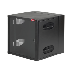 Gabinete AccessPlus de 12 UR Montaje en Pared de 19in, Rieles Numerados y Roscados #10-32, Puerta con Ventana de Seguridad, 600 mm de Ancho, 637 mm de Profundidad, Color Negro