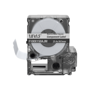 Casete de 150 Etiquetas Bandera, Poliéster de 25.4 mm x 38.1 mm (1 x 1.5 pulgadas), para Cables de 3.1 mm – 5.1 mm (0.12 – 0.2 pulgadas) de Diámetro, Área de Impresión Color Blanco