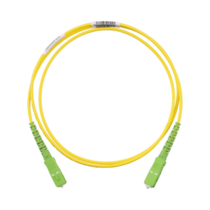Jumper de Fibra Optica Monomodo 9/125 OS2, SC/APC-SC/APC Simplex, OFNR (Riser), Color Amarillo, 1 Metro (3.28 Pies)