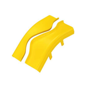 Tapa de Bajada Vertical Exterior de 45º, Para uso con Canaletas 4X4 FiberRunner™, Color Amarillo