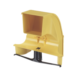Bajada Para Canaleta FiberRunner™, Uso con Medidas 4×4, 6X4, 12X4, o 24X12, Con Reducción a 4X4, Color Amarillo
