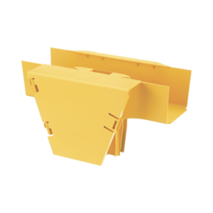 Accesorio en T con Conexión Horizontal y Bajada Vertical a 90º, Para Canaletas FiberRunner™ 4×4, Color Amarillo